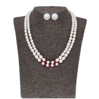 Sri Jagdamba Pearls-2 Line 5-6MM Oval Pearl Set - JPJUL-20-107