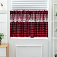 Christmas Red and Green Check Kitchen Curtain Valance Rod Pocket Half  Short Buffalo Check Gingham Home Decor Laundry Cutain Topper Window Valance 1 Panel Lightinthebox - thumbnail