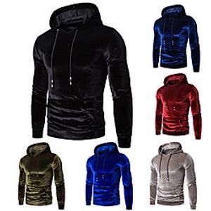 Men's Pullover Hoodie Sweatshirt Solid Color Daily Sportswear Casual Hoodies Sweatshirts  Wine Red Army Green Silver miniinthebox