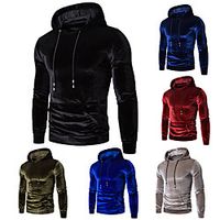 Men's Pullover Hoodie Sweatshirt Solid Color Daily Sportswear Casual Hoodies Sweatshirts  Wine Red Army Green Silver miniinthebox - thumbnail
