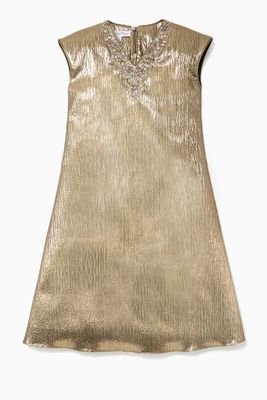 V-Neck Dress with Embroidery Detail
