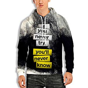 Men's Unisex Pullover Hoodie Sweatshirt Graphic Prints Letter Print Daily Sports 3D Print 3D Print Casual Hoodies Sweatshirts  Black miniinthebox