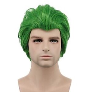 Men Short Straight Green Wig Halloween Cosplay Wig Anime Costume Wig Lightinthebox