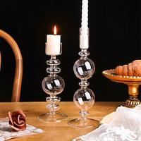 Vintage Glass Candle Holder with Transparent Sphere and Ring Design: Ideal for Romantic Candlelit Dinners, Wedding Photoshoot Props, Home Décor for Living Room Tables, Adding a Touch of Elegance to Any Setting Lightinthebox