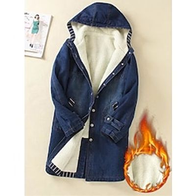 Women's Denim Jacket Warm Breathable Outdoor Casual Daily Wear Button Pocket Print Single Breasted Hoodie Fashion Daily Modern Color Block Regular Fit Outerwear Long Sleeve Fall Winter Blue S M L XL Lightinthebox Women's Denim Jacket Warm Breathable Outdoor Casual Daily Wear Button Pocket Print Single Breasted Hoodie Fashion Daily Modern Color Block Regular Fit Outerwear Long Sleeve Fall Winter Blue S M L XL Lightinthebox