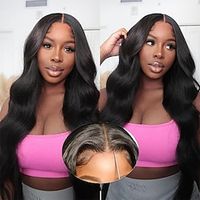 Glueless Wigs Human Hair Pre Plucked Wear and Go Body Wave No Glue Pre Cut HD 4x4 Lace Closure Front Wigs for Beginners Black Women Lightinthebox - thumbnail