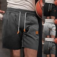 Men's Sweat Shorts Shorts Casual Shorts Drawstring Elastic Waist Plain Comfort Short Holiday Beach Weekend Fashion Casual Black Light Grey Micro-elastic Lightinthebox