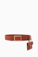 Logo Belt with Pouch in Faux Leather