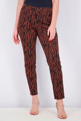 Womens Essentials Tiger-Print Skinny Jeans Brown/Black Womens Essentials Tiger-Print Skinny Jeans Brown/Black