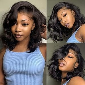 Beauty Body Wave Lace Front Wigs Human Hair 4X4 Lace Closure Wig Pre Plucked Brazilian Human Hair for Black Women 180% Density 10A Grade Natural Color Lightinthebox