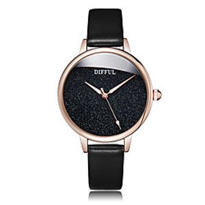 fashion glitter starry sky dial exquisite female watch leather waterproof quartz watch miniinthebox
