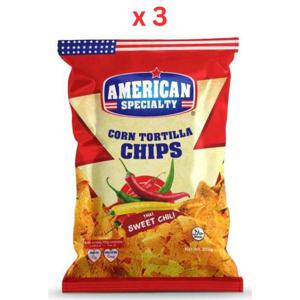 American Specialty Corn Tortilla Chips - Thai Sweet Chili 200g Pack Of 3