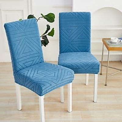 Dining Chair Cover Stretch Chair Seat Slipcover Suede Water Repellent Soft Plain Solid Color Durable Washable Furniture Protector For Dining Room Party miniinthebox