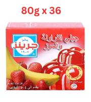 Green's Jelly Strawberry & Banana 80G x 36