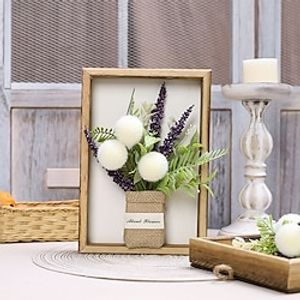 Spring Decoration Wall Hanging Flowers Artificial Flower Plant Wood Frame Decoration Rural Farmhouse Door Signs Home Decoration Room Decoration Summer Party Decoration Study Wall Hanging Flowers miniinthebox