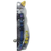 Swooosh Wheels On Jeans Cat Safe Cat Collar - Blue - thumbnail