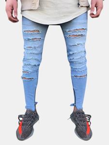 Skinny Zipper Cuff Jeans