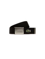 Made In France Lacoste Engraved Buckle Woven Fabric Belt - thumbnail