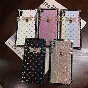 Luxury Glitter Love Bee Phone Case For Apple Back Cover iPhone 12 Pro Max 11 SE 2020 X XR XS Max 8 7 Shockproof Dustproof Bling Square Back Cover miniinthebox