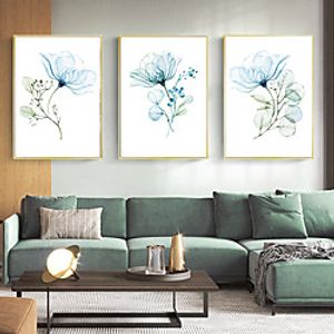 Wall Art Canvas Prints Painting Artwork Picture Plant Blue Floral Home Decoration Décor Rolled Canvas No Frame Unframed Unstretched Lightinthebox