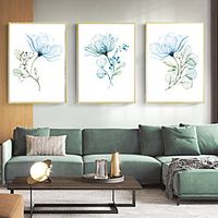 Wall Art Canvas Prints Painting Artwork Picture Plant Blue Floral Home Decoration Décor Rolled Canvas No Frame Unframed Unstretched Lightinthebox - thumbnail