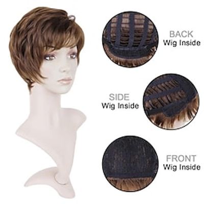Heat Resistant Pixie Cut Wig - Short Layered Hair Replacement for Women - Synthetic Hair with Machine Made Construction Lightinthebox