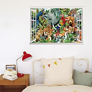 3D Animals Wall Stickers Bedroom Stair Removable Pre-pasted PVC Home Decoration Wall Decal 1pc miniinthebox