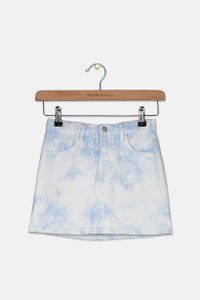 Girls Tie Dye Denim Skirt  Wash Blue