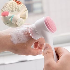 Silica Gel Facial Brush Double Sided Facial Cleanser Blackhead Removing Product Pore Cleaner Exfoliating Facial Brush Face Brush miniinthebox