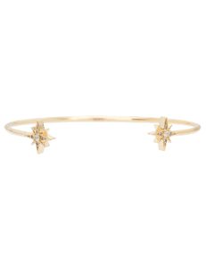 Gold Paved Stars Open Bangle