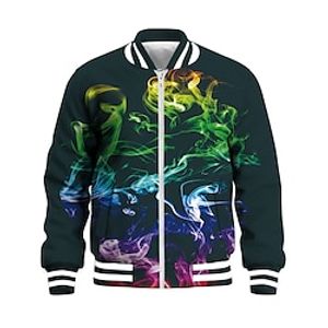 Carnival Boys 3D Color Gradient Jacket Long Sleeve Spring Fall Winter Active Streetwear Cool Polyester Kids 3-12 Years V Neck Zip Street Daily Regular Fit Lightinthebox