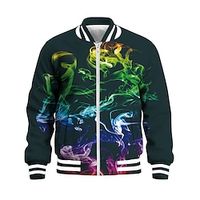 Carnival Boys 3D Color Gradient Jacket Long Sleeve Spring Fall Winter Active Streetwear Cool Polyester Kids 3-12 Years V Neck Zip Street Daily Regular Fit Lightinthebox - thumbnail
