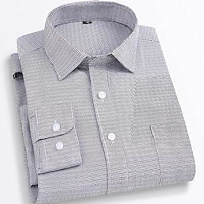 Men's Light Pink Light Blue Black Long Sleeve Stripe Shirt Collar All Seasons Office  Career Daily Wear Clothing Apparel Print Lightinthebox