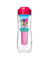 Sistema 800ml Tritan Infuser Water Bottle Pink