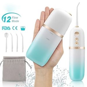 Styton Water Flosser for Teeth Portable IPX7 Waterproof Rechargeable 12 Modes Dental Oral Flossing Irrigator With Travel Bag Lightinthebox