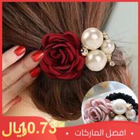 Accessories Rubber string Elastic force Diamond Ring Hair flowers pearl fashion
