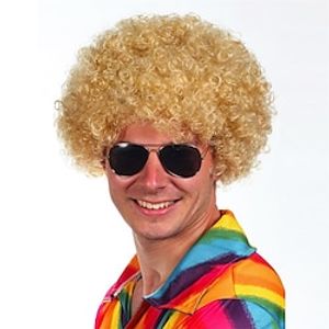Synthetic Wig Curly With Bangs Machine Made Wig Short Blonde Synthetic Hair Men's Cosplay Soft Party Blonde Lightinthebox