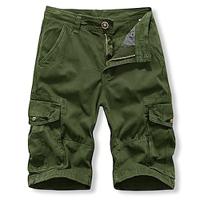 Men's Tactical Shorts Cargo Shorts Shorts Button Drawstring Multi Pocket Plain Wearable Short Outdoor Daily Going out 100% Cotton Fashion Classic Black Army Green Lightinthebox - thumbnail