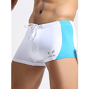Men's Bottoms Swimsuit Color Block White Black Blue Fuchsia Swimwear Bathing Suits Lightinthebox