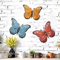 Wall-Mounted Metal Butterfly Wall Decoration Pendant 3D Three-Dimensional Hollow Iron Butterfly Simulation Wall Sticker Decoration Lightinthebox