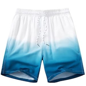 Men's Swim Shorts Swim Trunks Board Shorts Pocket Drawstring Elastic Waist Gradient Comfort Quick Dry Casual Daily Holiday Fashion Streetwear Black Blue Lightinthebox