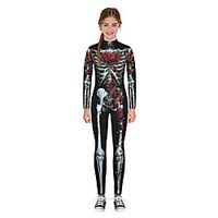 Ghost Cosplay Costume Girls' Movie Cosplay Cosplay Halloween Black Leotard  Onesie Zentai Christmas Halloween New Year Polyester Lightinthebox - thumbnail