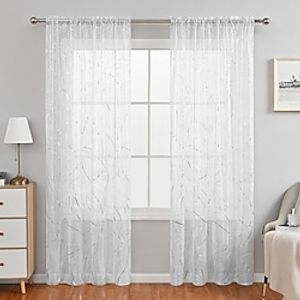 Basic Rod Pocket Sheer Voile Window Curtain White 1 Panel for Kitchen Bedroom Children Living Room Yard Lightinthebox