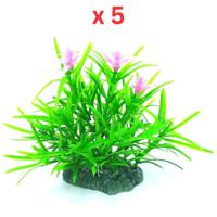 Aquarium Plastic Plant - M411-W7XH13 Cm Pack Of 5