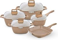 Royalford 9pcs Deluxe Die-Cast Granite Coating Cookware Set - RF10291