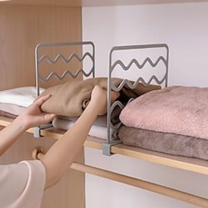 Closets Shelf Dividers Organizer Adjustable Wardrobe Partition Kitchen Cabinets Closet Clothes Divider Organizer miniinthebox