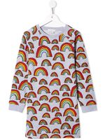 Stella McCartney Kids scribble rainbow-print fleece dress - Grey