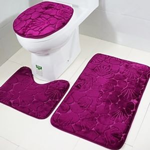 Bathroom Bath Mat Set Toilet Rugs Flannel Anti Slip Shower Carpets Home Lid Cover Room Rug Floor Mats 1Set miniinthebox