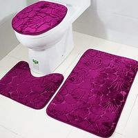 Bathroom Bath Mat Set Toilet Rugs Flannel Anti Slip Shower Carpets Home Lid Cover Room Rug Floor Mats 1Set miniinthebox - thumbnail