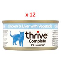 Thrive Complete Cat Chicken & Liver With Veg Wet - 12x75gm